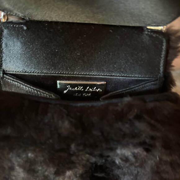 Vintage Judith Leiber Black Shearling Wool Fur Clutch Evening Bag Purse Handbag - Picture 5 of 6
